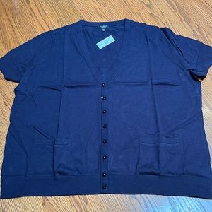 Talbots Navy Blue Short Sleeve Cardigan